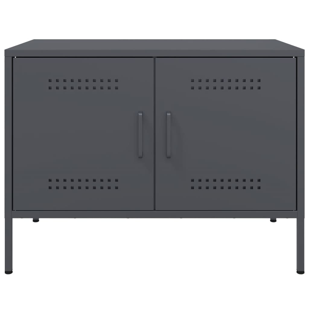 vidaXL Szafki RTV, 2 szt., antracytowe, 68x39x50,5 cm, stalowe