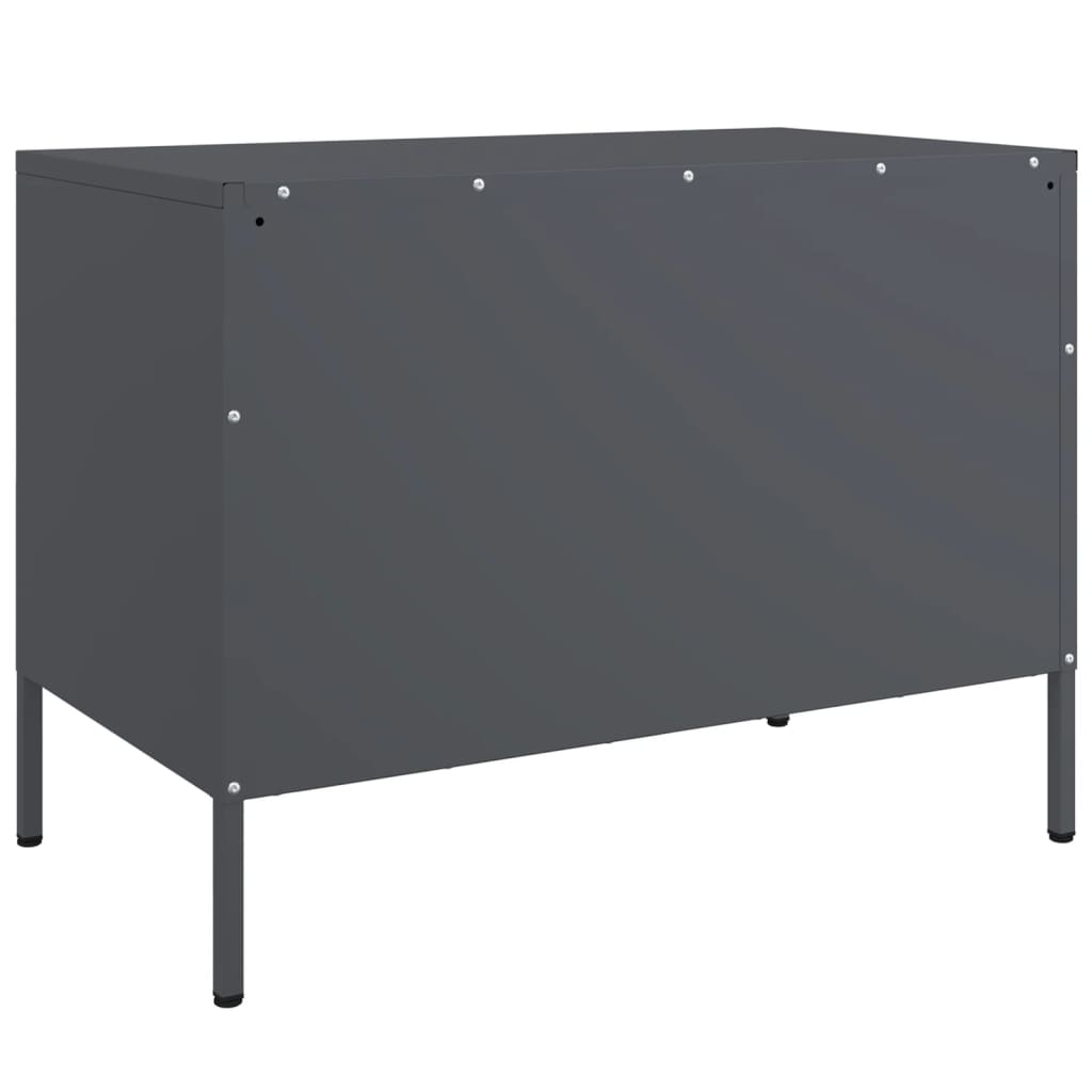vidaXL Szafki RTV, 2 szt., antracytowe, 68x39x50,5 cm, stalowe