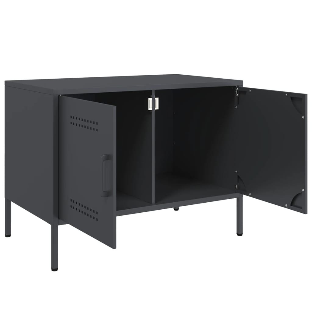 vidaXL Szafki RTV, 2 szt., antracytowe, 68x39x50,5 cm, stalowe
