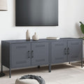 vidaXL Szafki RTV, 2 szt., antracytowe, 68x39x50,5 cm, stalowe