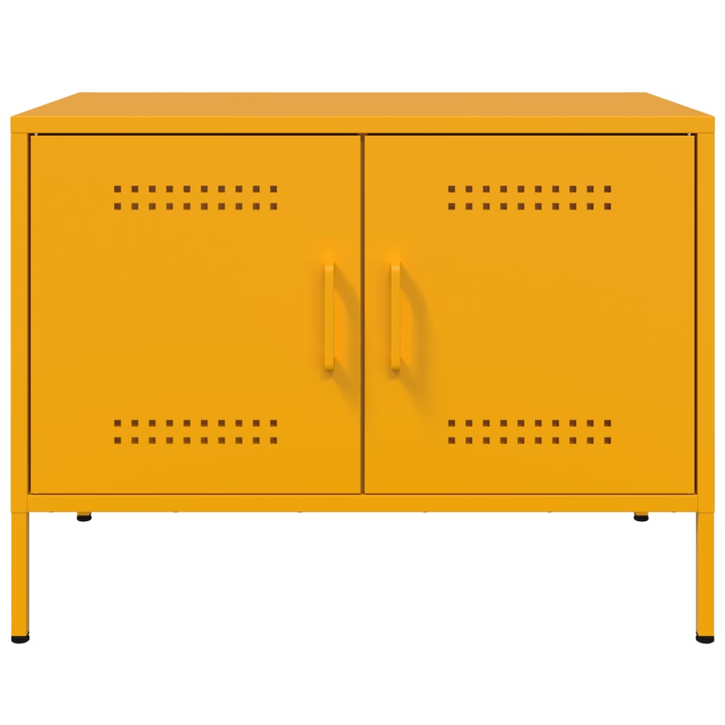 vidaXL Szafka pod telewizor, musztardowa, 68x39x50,5 cm, stalowa
