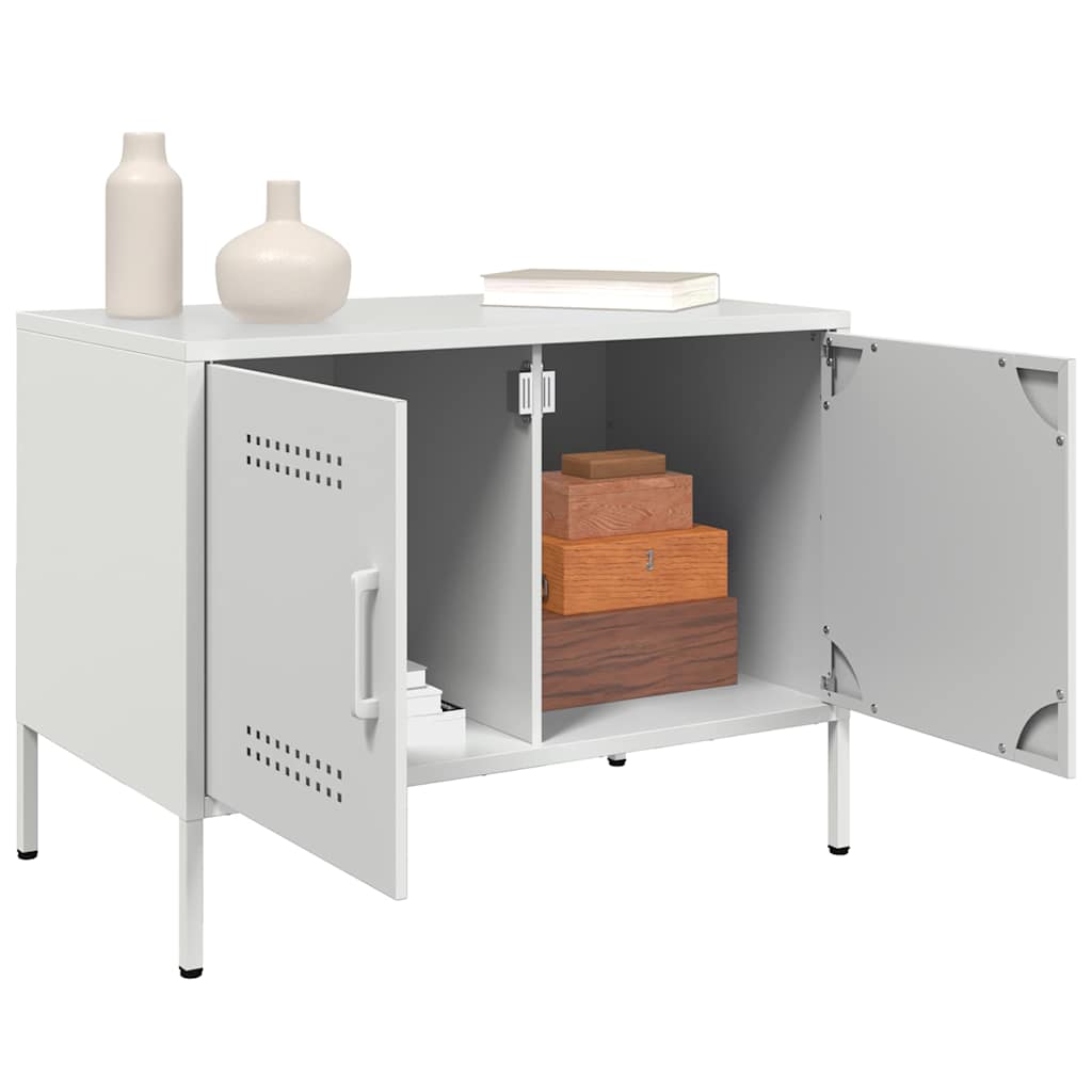 vidaXL Szafka pod telewizor, biała, 68x39x50,5 cm, stalowa