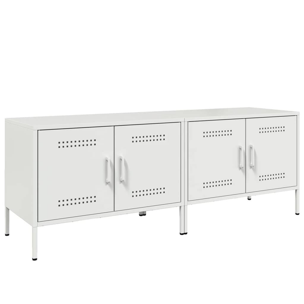 vidaXL Szafki pod telewizor, 2 szt., białe, 68x39x50,5 cm, stalowe