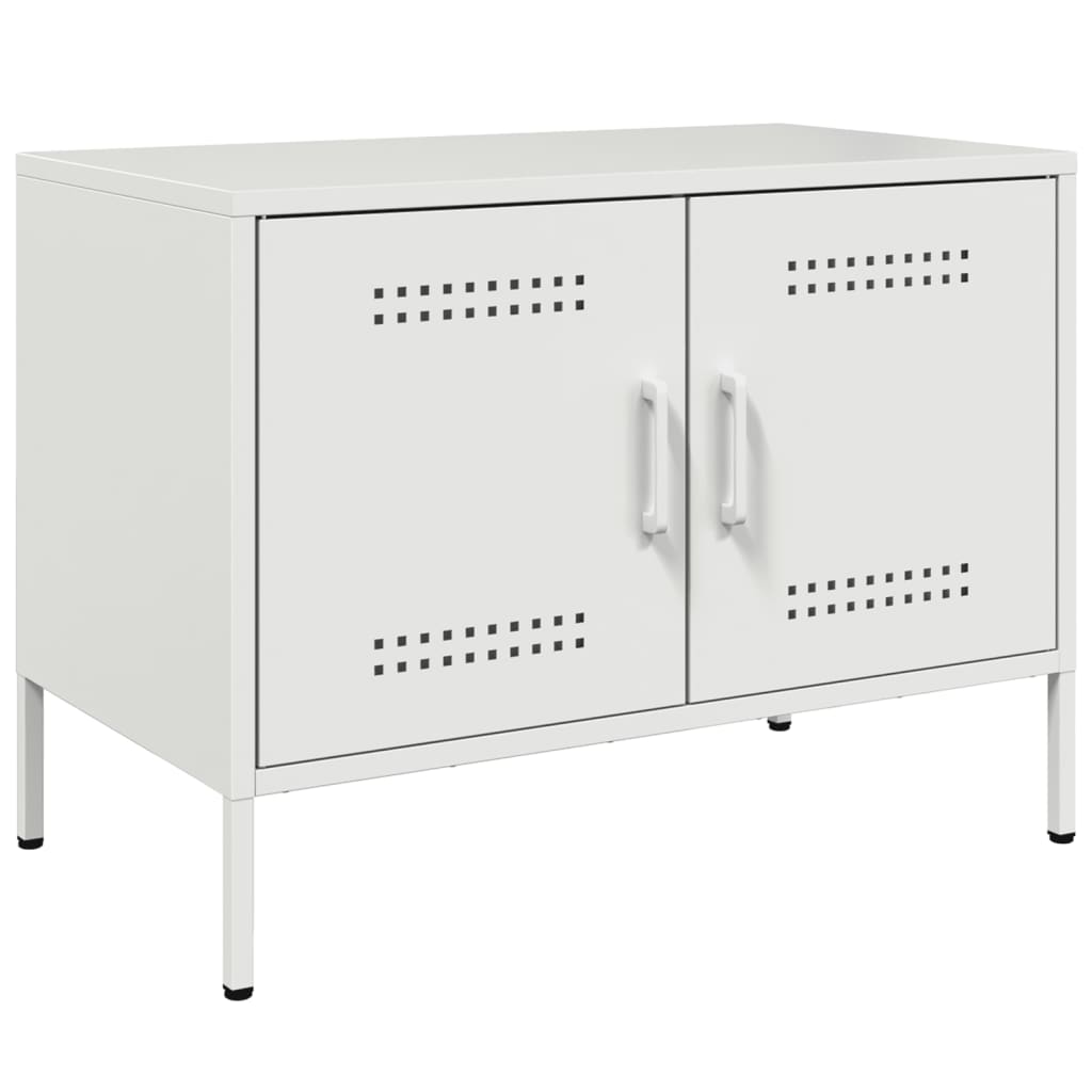 vidaXL Szafki pod telewizor, 2 szt., białe, 68x39x50,5 cm, stalowe