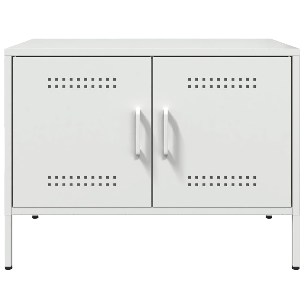 vidaXL Szafki pod telewizor, 2 szt., białe, 68x39x50,5 cm, stalowe