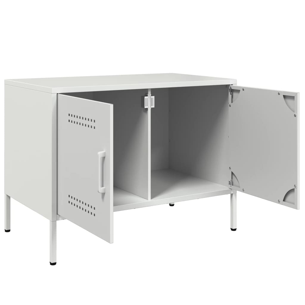 vidaXL Szafki pod telewizor, 2 szt., białe, 68x39x50,5 cm, stalowe