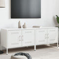 vidaXL Szafki pod telewizor, 2 szt., białe, 68x39x50,5 cm, stalowe