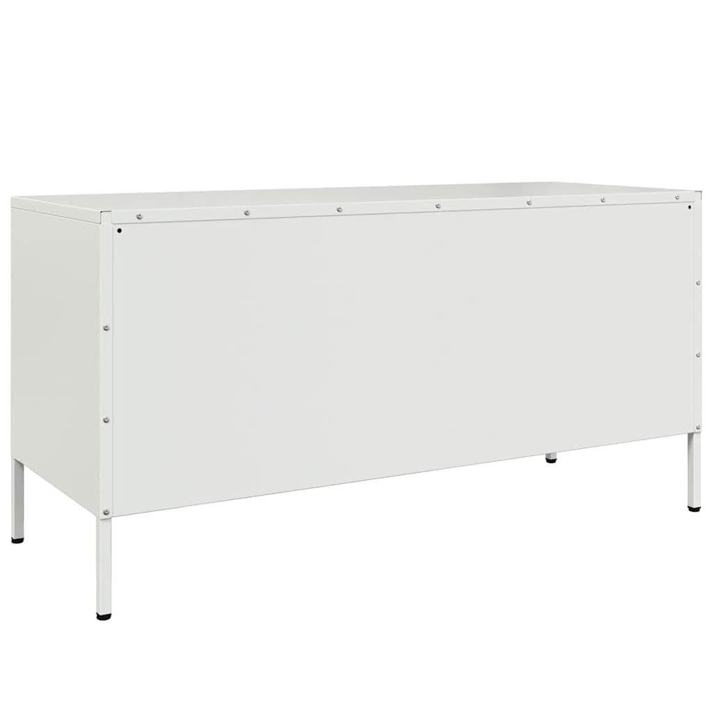 vidaXL Szafka pod telewizor, biała, 100,5x39x50,5 cm, stalowa