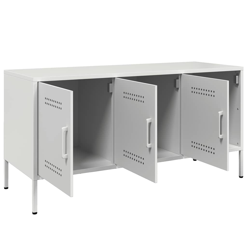 vidaXL Szafka pod telewizor, biała, 100,5x39x50,5 cm, stalowa