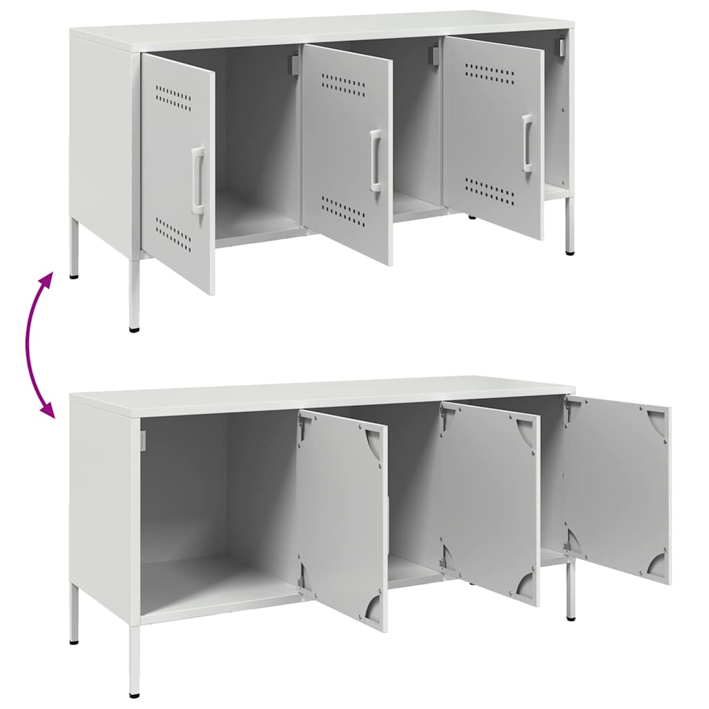 vidaXL Szafka pod telewizor, biała, 100,5x39x50,5 cm, stalowa