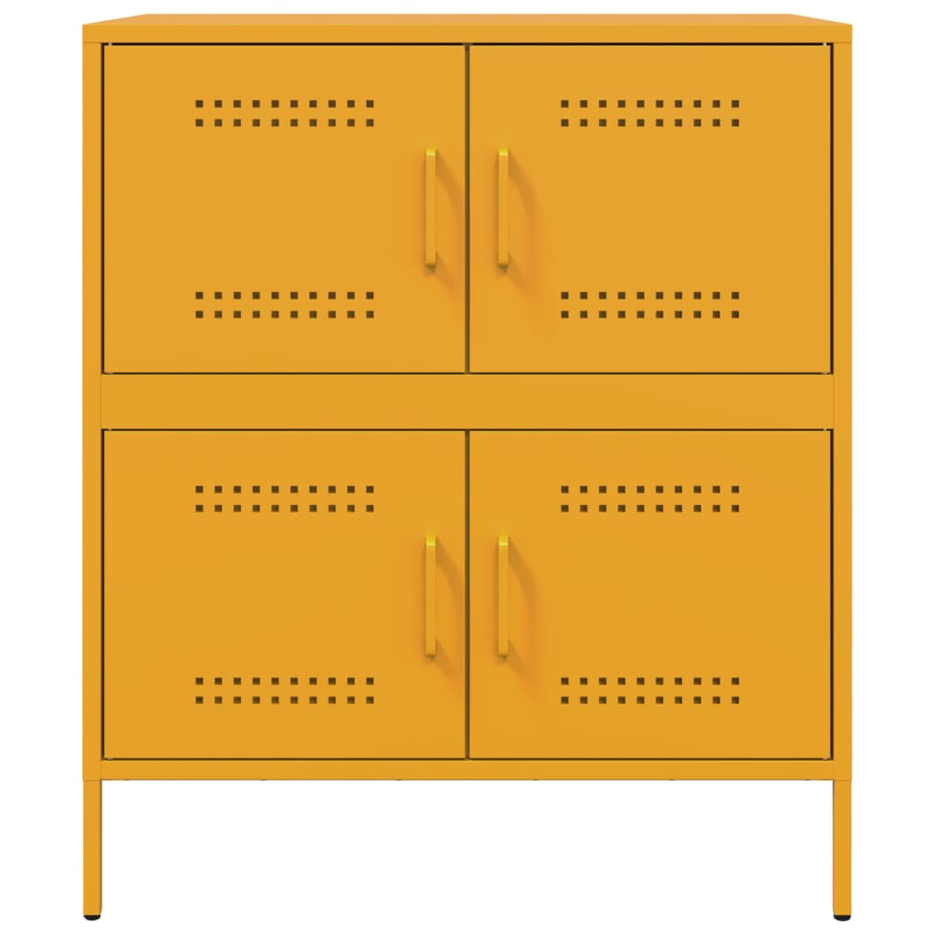 vidaXL Szafka, musztardowa, 68x39x79 cm, stalowa