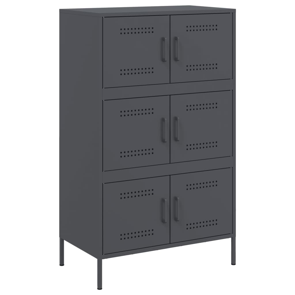 vidaXL Szafka, antracytowa, 68x39x113 cm, stal