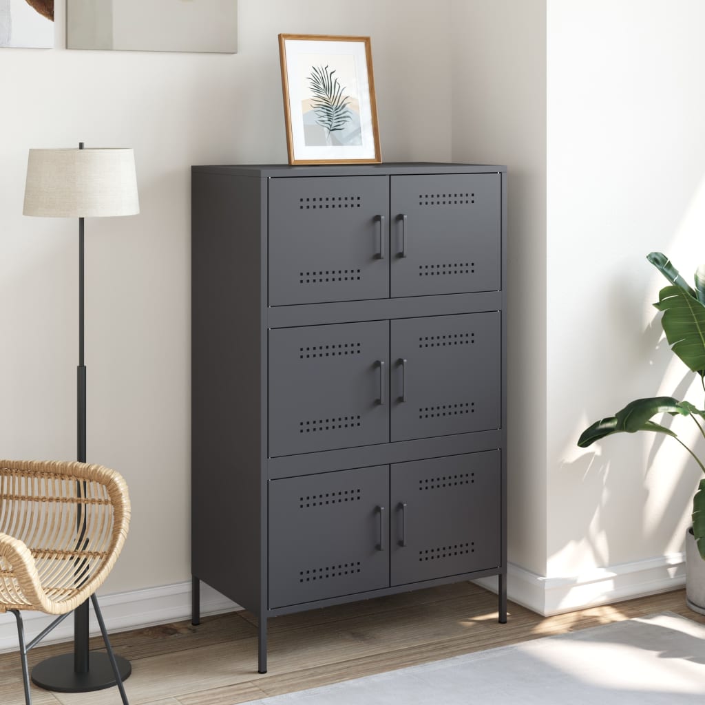 vidaXL Szafka, antracytowa, 68x39x113 cm, stal