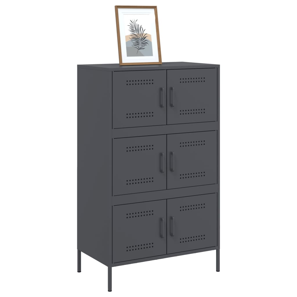 vidaXL Szafka, antracytowa, 68x39x113 cm, stal