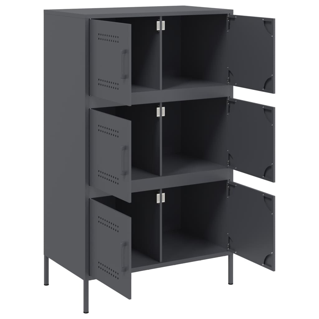 vidaXL Szafka, antracytowa, 68x39x113 cm, stal