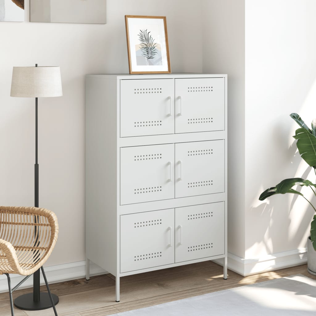 vidaXL Szafka, biała, 68x39x113 cm, stal
