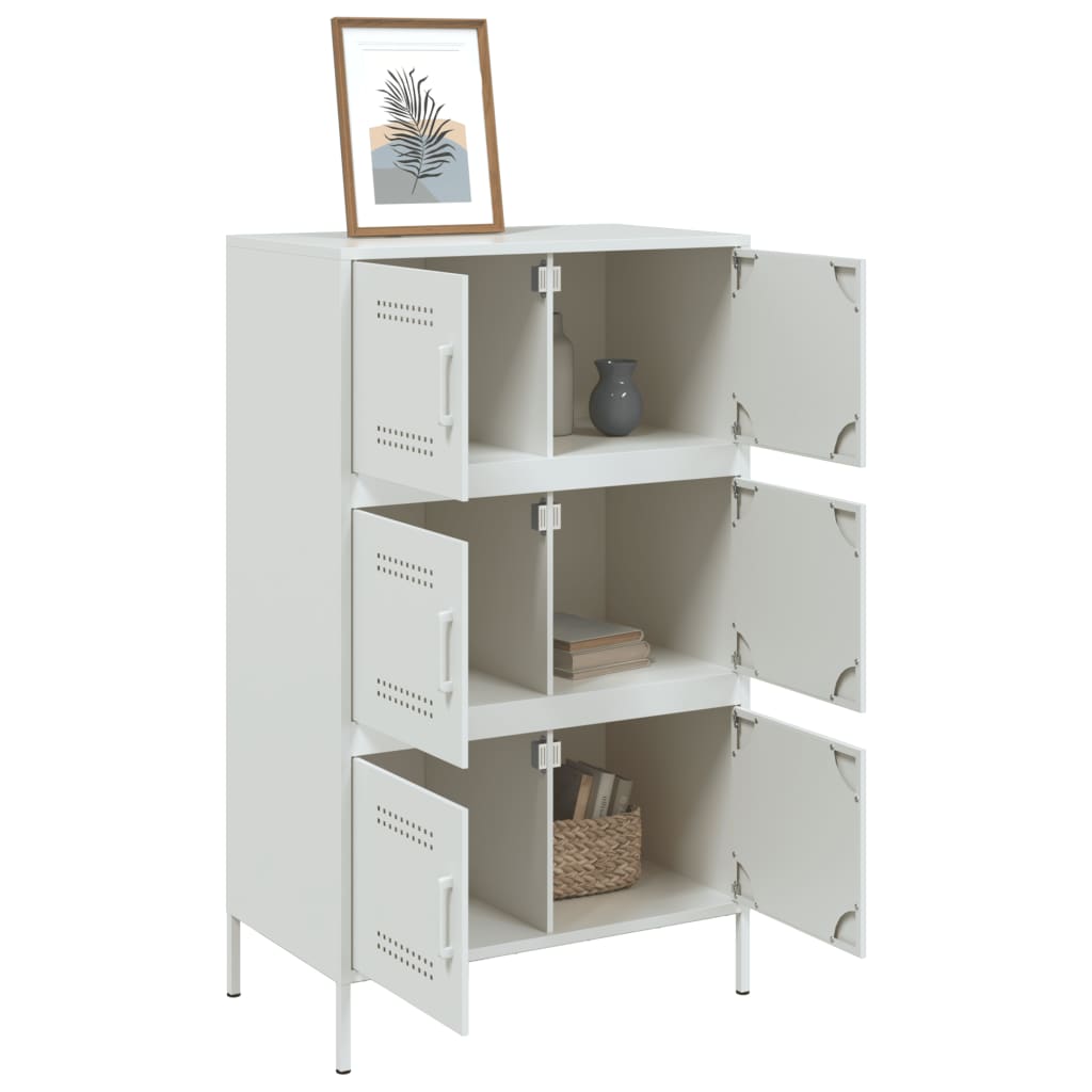 vidaXL Szafka, biała, 68x39x113 cm, stal