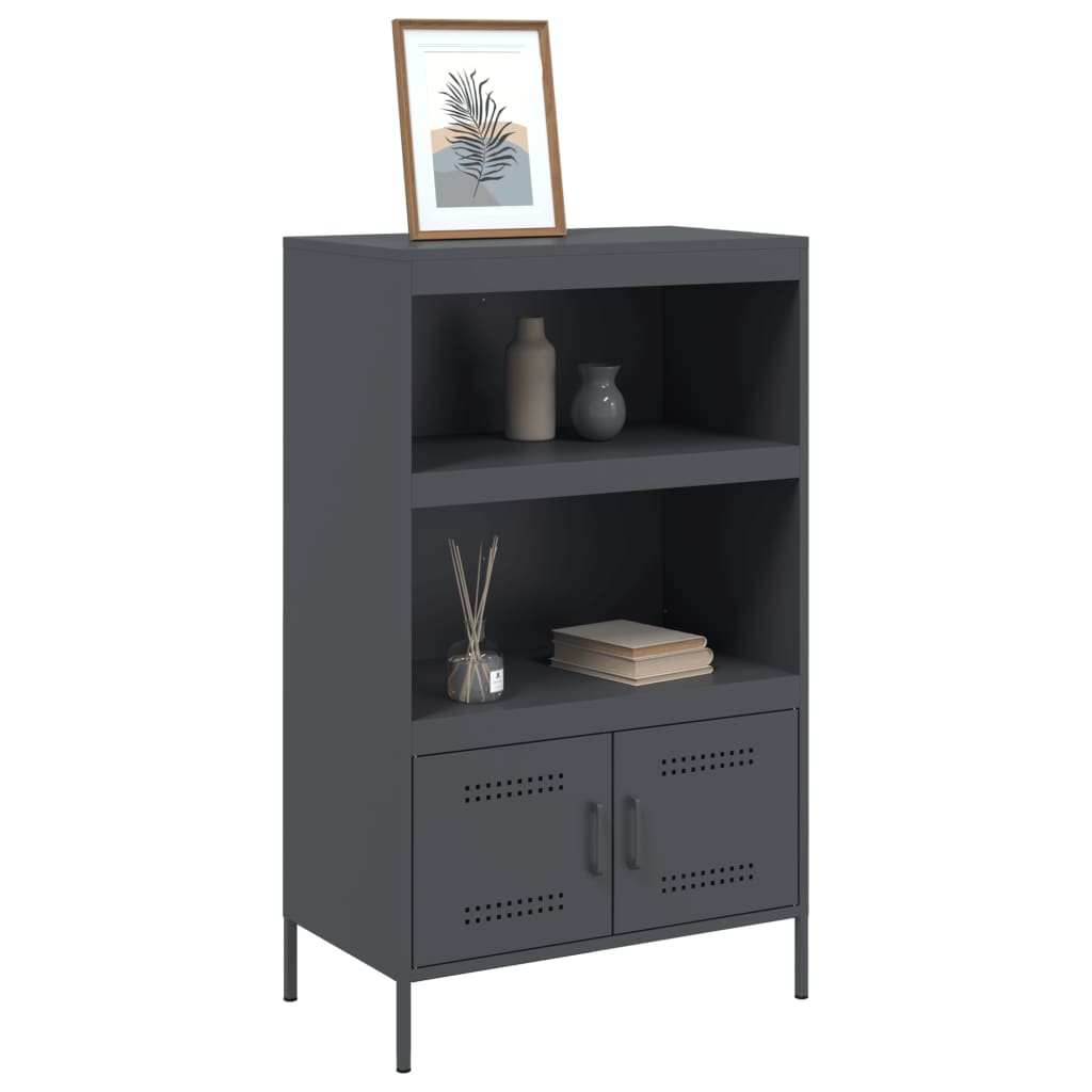 vidaXL Szafka, antracytowa, 68x39x113 cm, stal