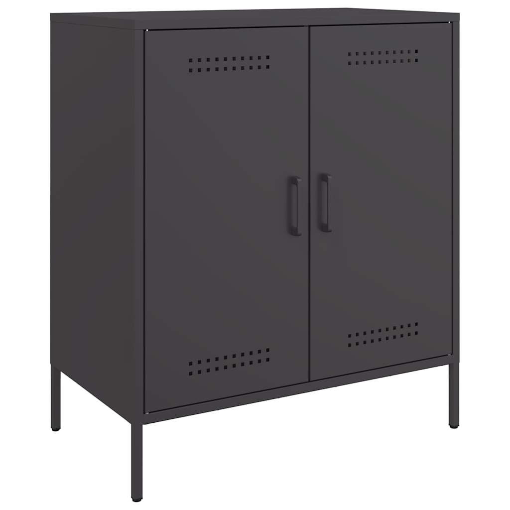 vidaXL Szafka, czarna, 68x39x79 cm, stal