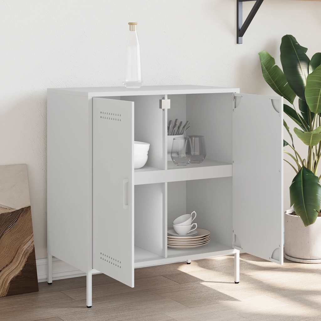 vidaXL Szafka, biała, 68x39x79 cm, stal