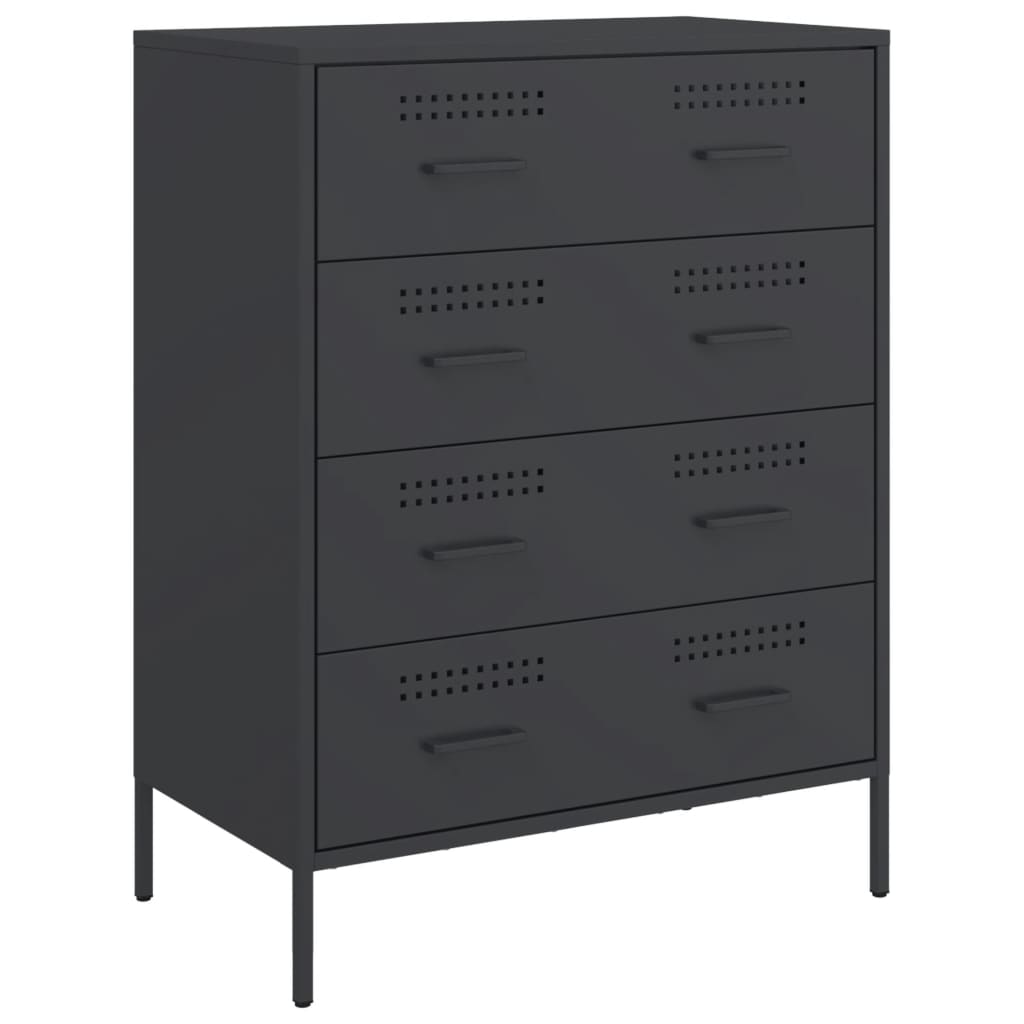 vidaXL Komoda, czarna, 68x39x89 cm, stalowa