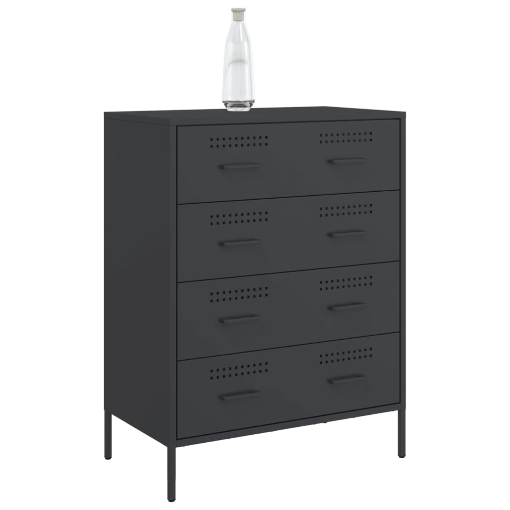 vidaXL Komoda, czarna, 68x39x89 cm, stalowa