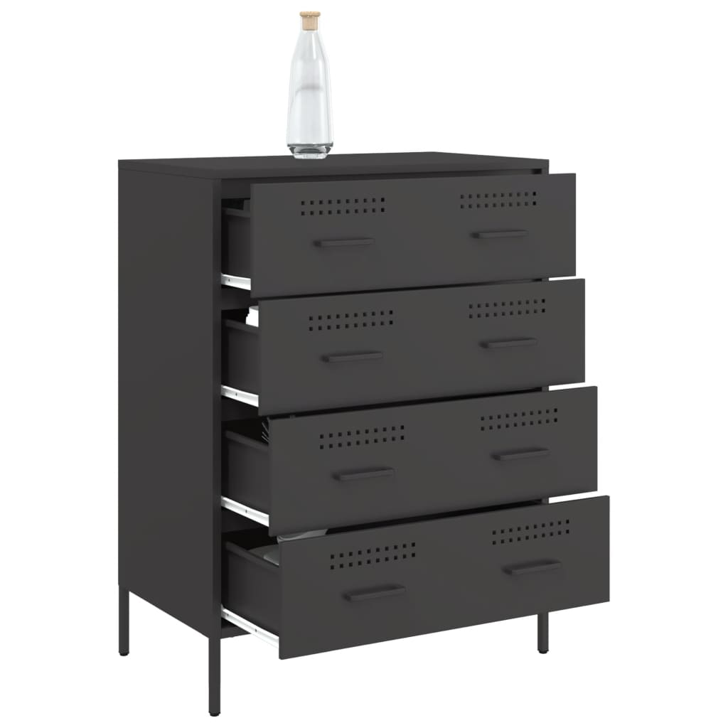 vidaXL Komoda, czarna, 68x39x89 cm, stalowa