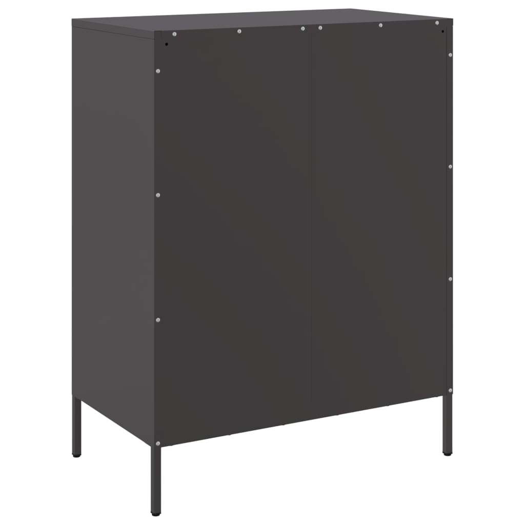 vidaXL Komoda, czarna, 68x39x89 cm, stalowa