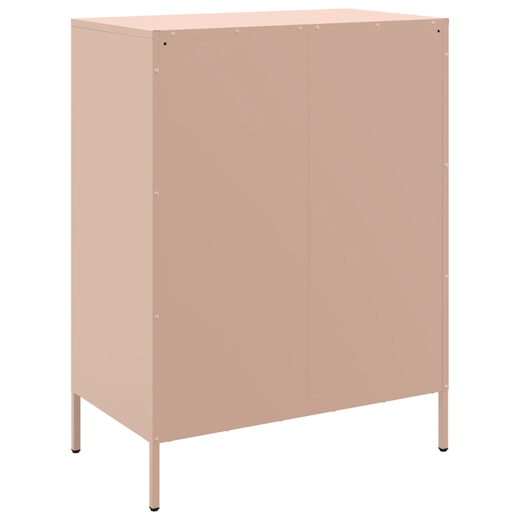 vidaXL Szafka, różowa, 68x39x89 cm, stal