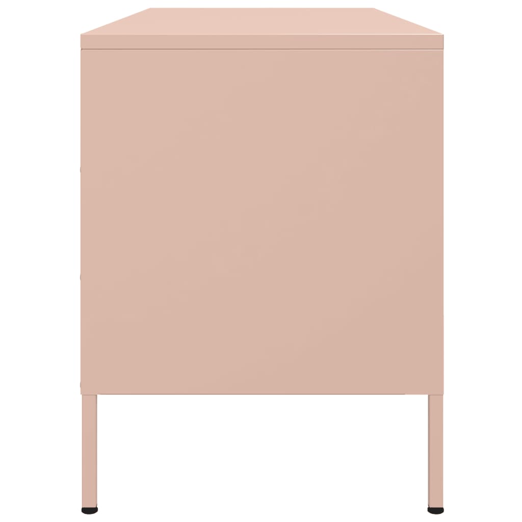 vidaXL Szafka pod telewizor, różowa, 100,5x39x50,5 cm, stalowa