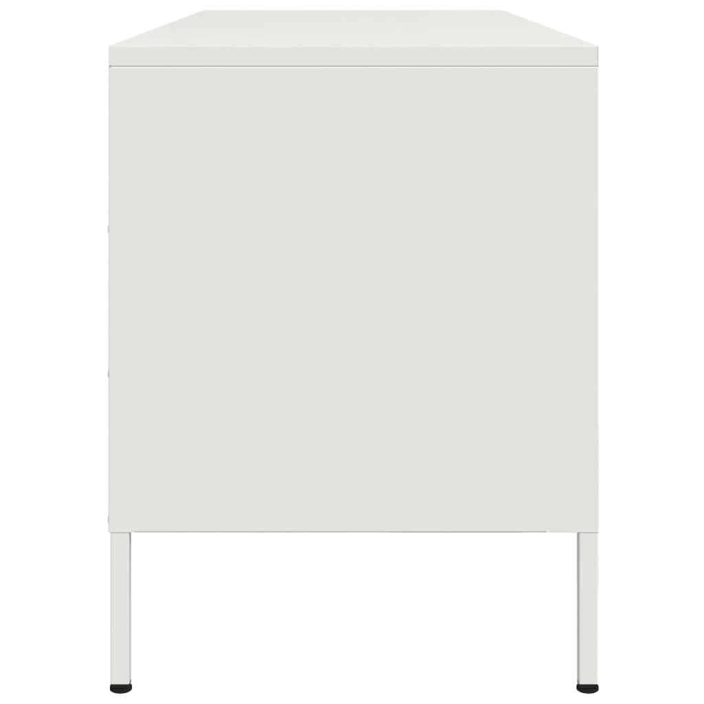 vidaXL Szafka pod telewizor, biała, 100,5x39x50,5 cm, stalowa