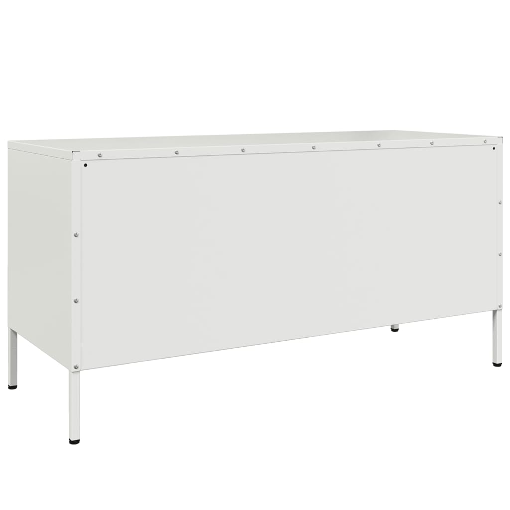 vidaXL Szafka pod telewizor, biała, 100,5x39x50,5 cm, stalowa