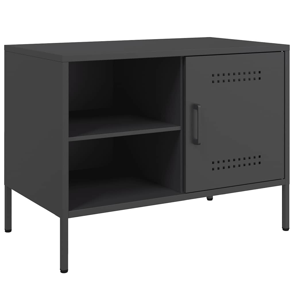 vidaXL Szafka RTV, czarna, 68x39x50,5 cm, stalowa