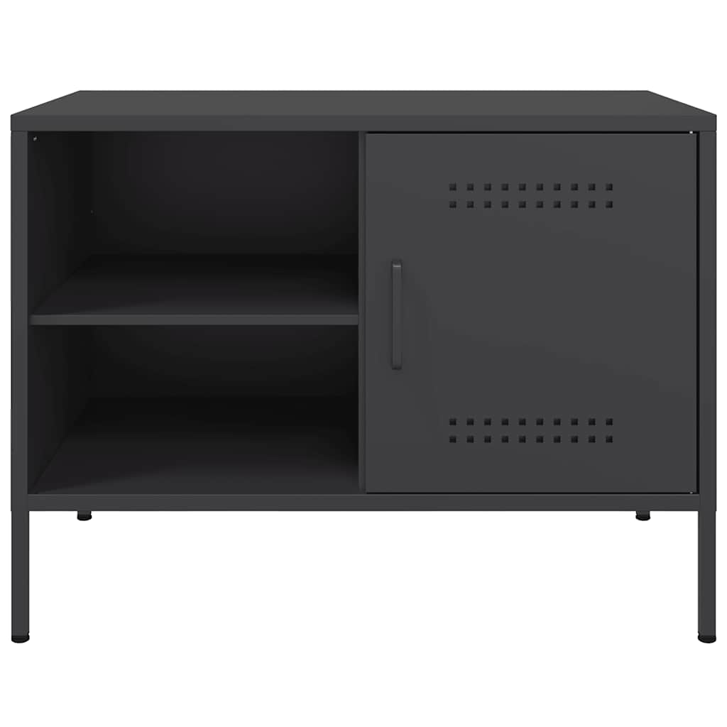 vidaXL Szafka RTV, czarna, 68x39x50,5 cm, stalowa