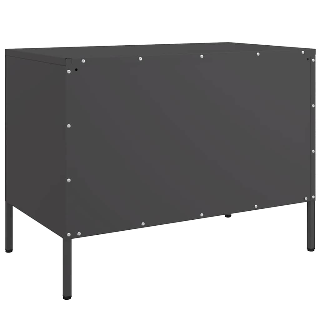 vidaXL Szafka RTV, czarna, 68x39x50,5 cm, stalowa