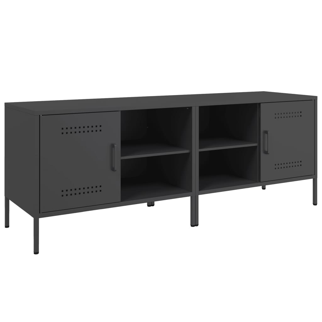 vidaXL Szafki pod telewizor, 2 szt., czarne, 68x39x50,5 cm, stalowe