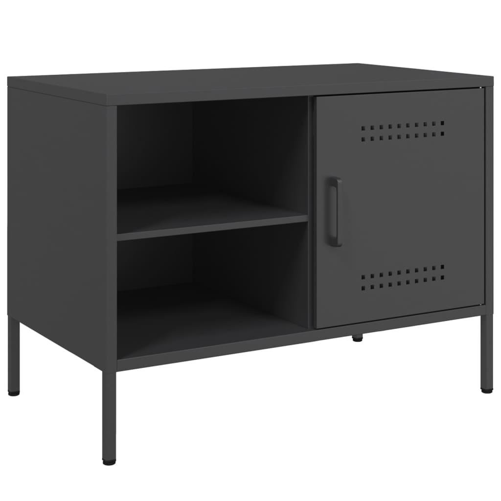 vidaXL Szafki pod telewizor, 2 szt., czarne, 68x39x50,5 cm, stalowe