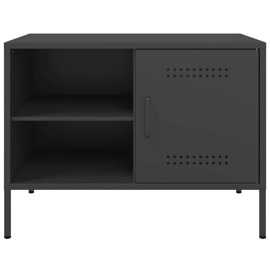 vidaXL Szafki pod telewizor, 2 szt., czarne, 68x39x50,5 cm, stalowe
