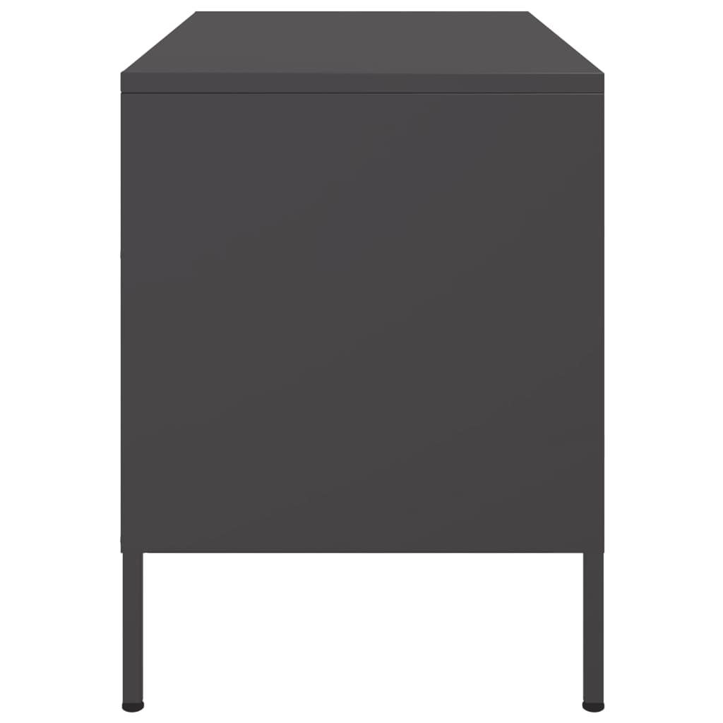 vidaXL Szafki pod telewizor, 2 szt., czarne, 68x39x50,5 cm, stalowe