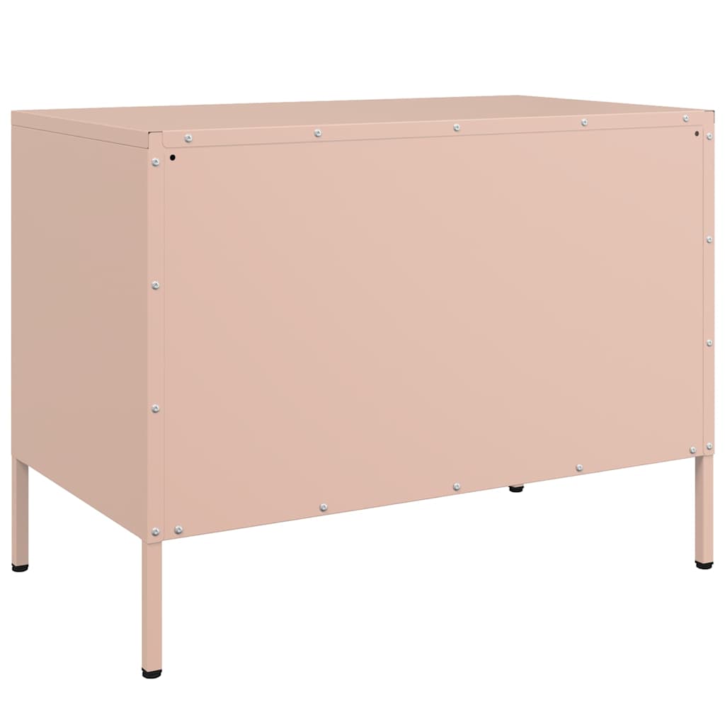 vidaXL Szafki pod telewizor, 2 szt., różowe, 68x39x50,5 cm, stalowe