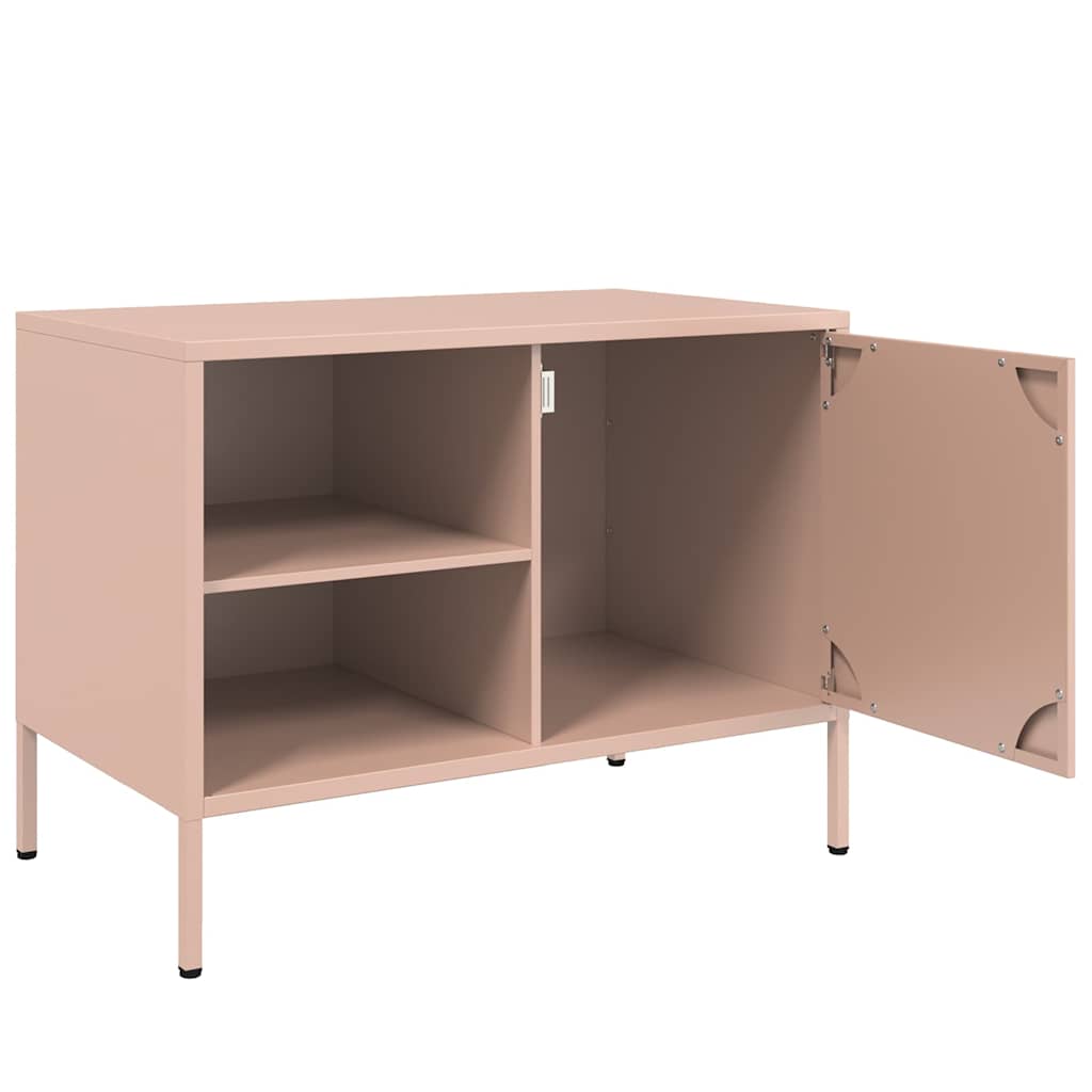 vidaXL Szafki pod telewizor, 2 szt., różowe, 68x39x50,5 cm, stalowe