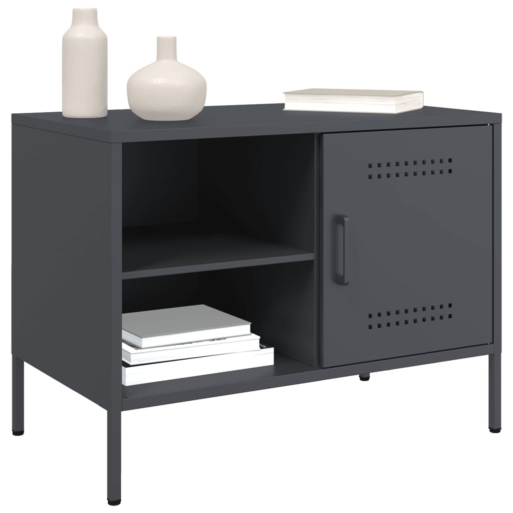 vidaXL Szafki pod TV, 2 szt., antracytowe, 68x39x50,5 cm, stalowe