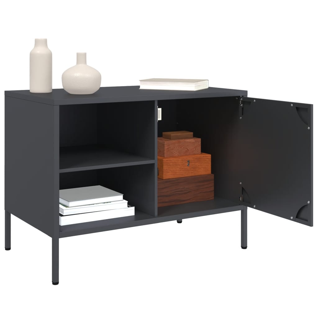 vidaXL Szafki pod TV, 2 szt., antracytowe, 68x39x50,5 cm, stalowe