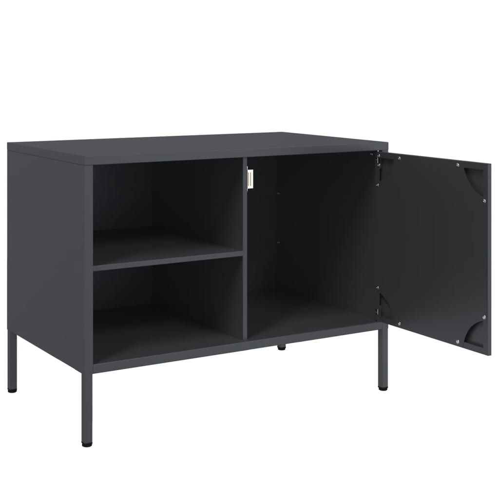 vidaXL Szafki pod TV, 2 szt., antracytowe, 68x39x50,5 cm, stalowe