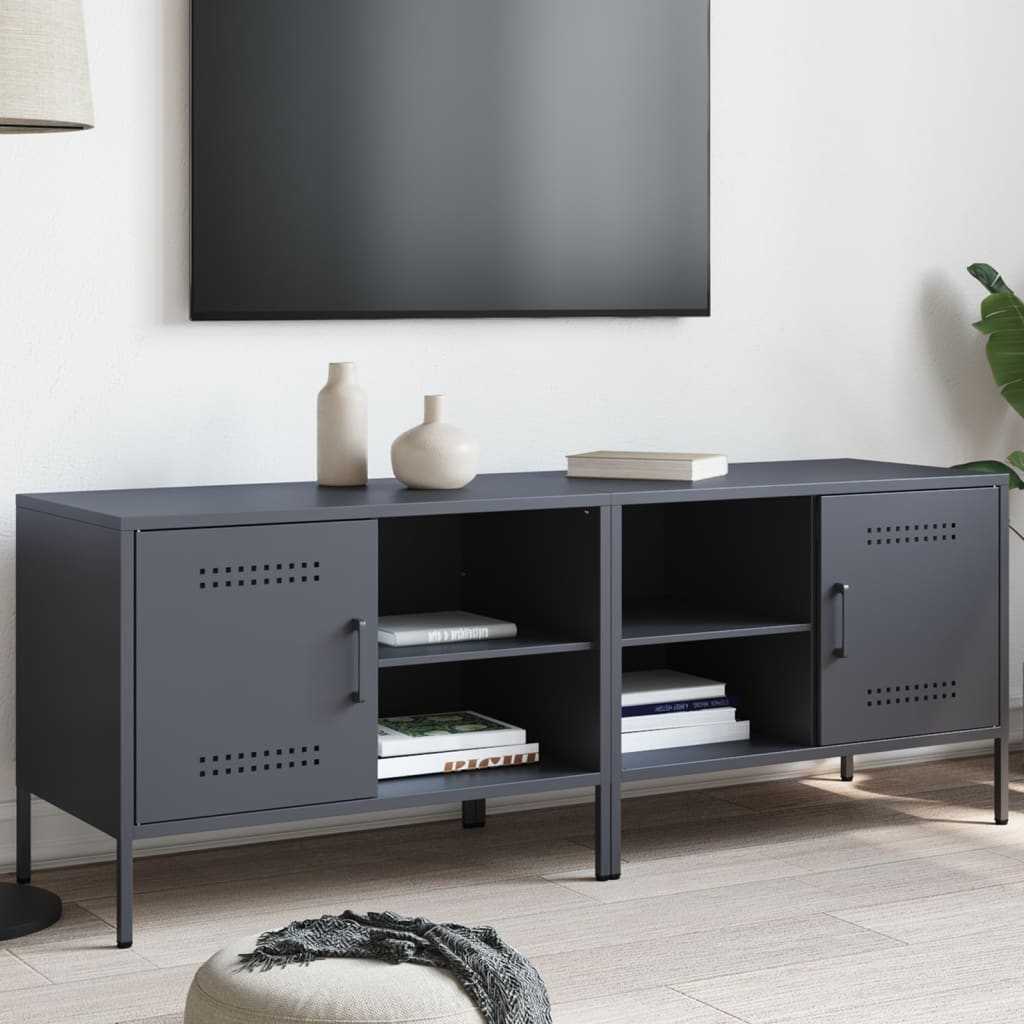 vidaXL Szafki pod TV, 2 szt., antracytowe, 68x39x50,5 cm, stalowe