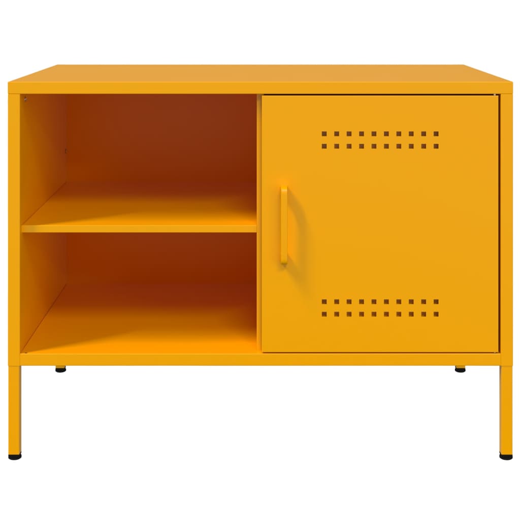 vidaXL Szafki pod telewizor, 2 szt., musztardowe, 68x39x50,5 cm, stal