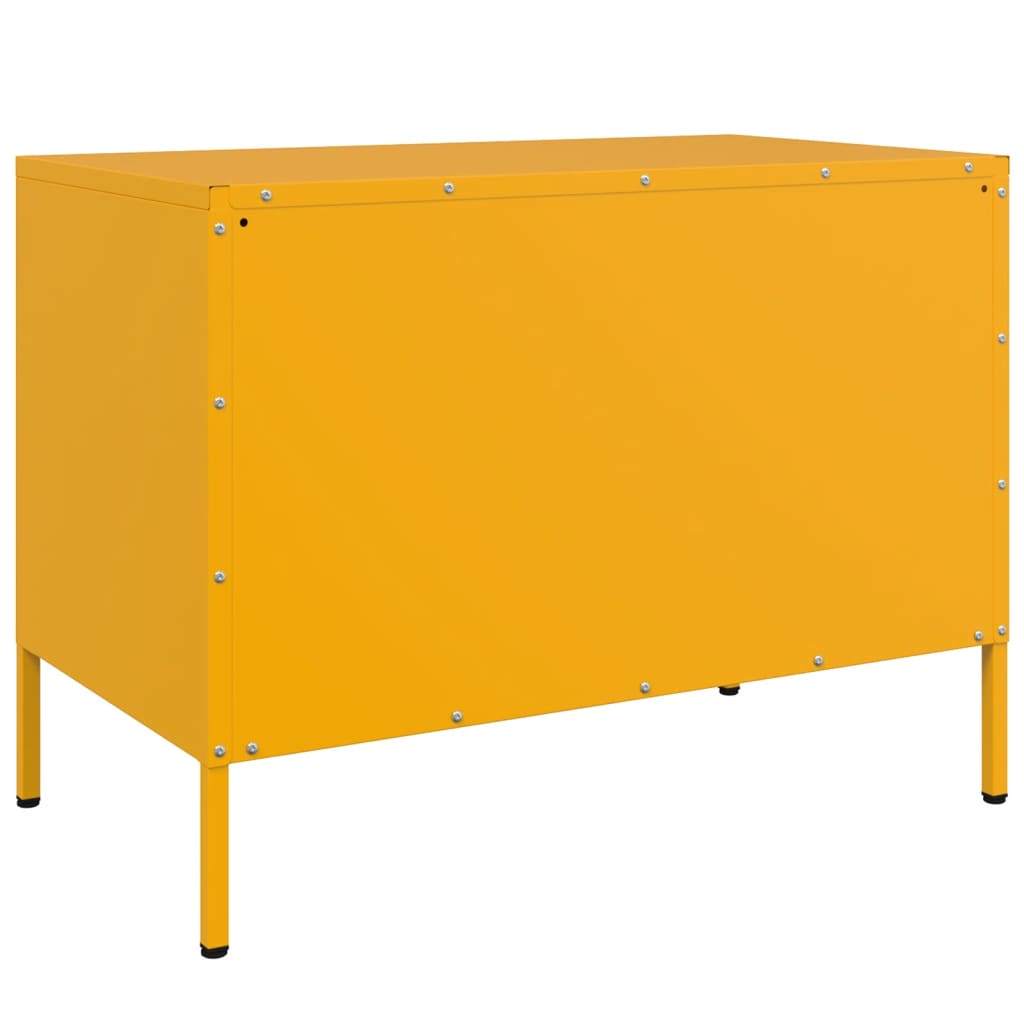 vidaXL Szafki pod telewizor, 2 szt., musztardowe, 68x39x50,5 cm, stal
