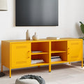vidaXL Szafki pod telewizor, 2 szt., musztardowe, 68x39x50,5 cm, stal