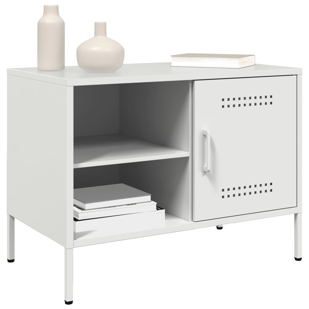 vidaXL Szafka pod telewizor, biała, 68x39x50,5 cm, stalowa