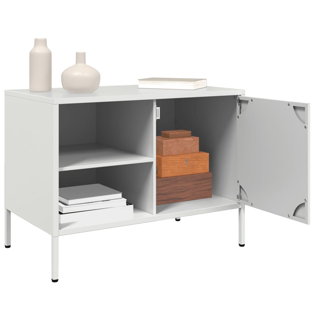 vidaXL Szafka pod telewizor, biała, 68x39x50,5 cm, stalowa